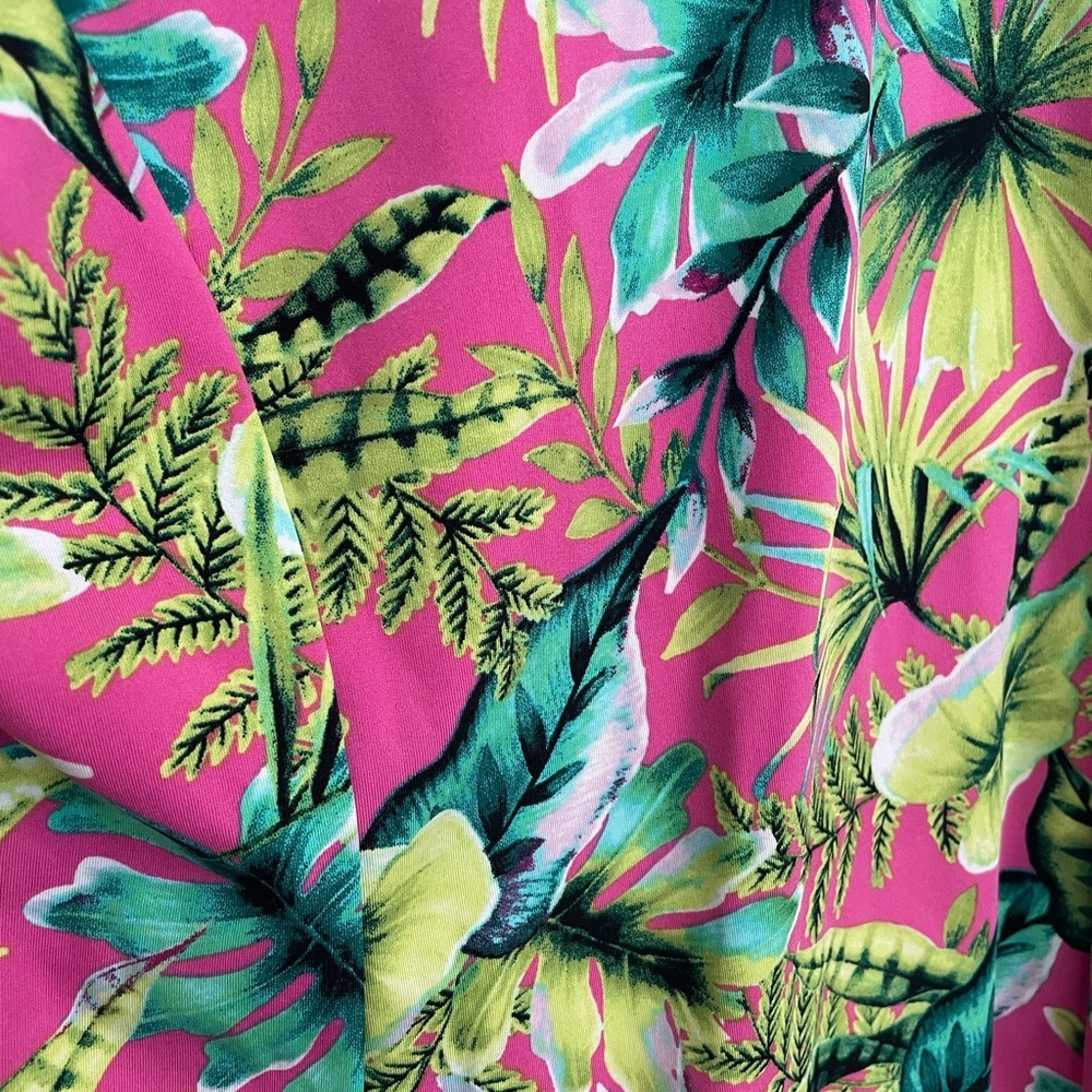 Tommy Bahama Tropical Floral Women's Blouse - Pink and Green - Picture 7 of 12